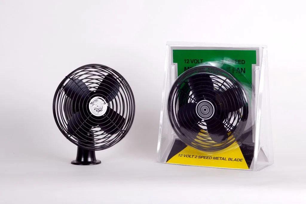 31000 – TWENTYSIX11 Fan, Dash/ Ceiling Mount 2 Speed 12 Volt DC 0.9 Amp Black Metal Blade 11.2 Cubic Foot Per Minute ...